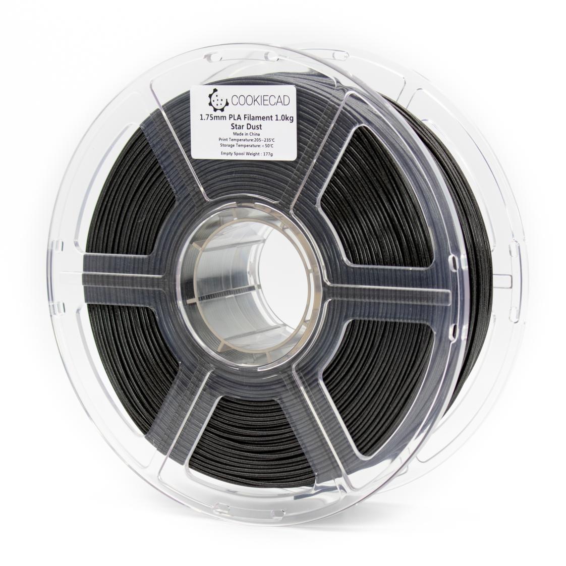Cookiecad - Star Dust Glitter Black PLA Filament (1.75mm, 1kg)
