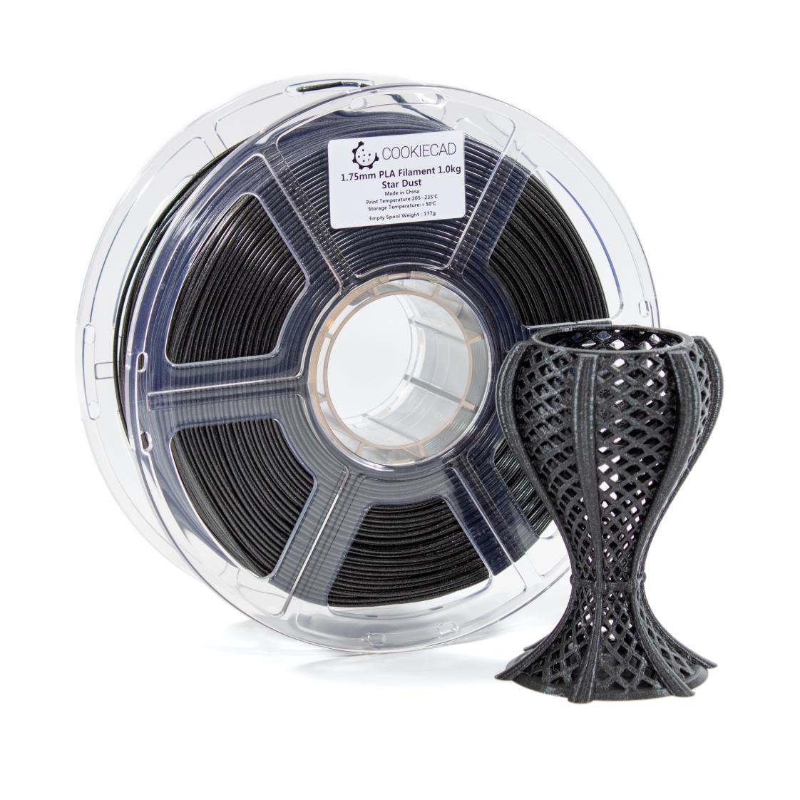 Cookiecad - Star Dust Glitter Black PLA Filament (1.75mm, 1kg)