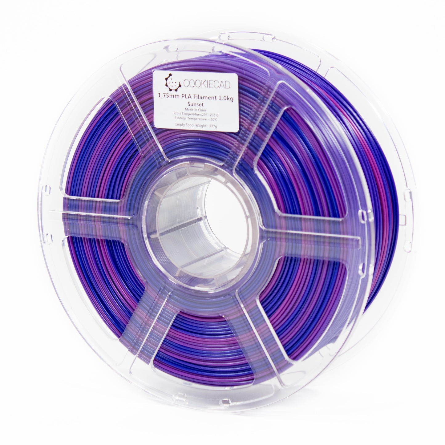 Cookiecad - Sunset Tri-Color (dark blue → purple → magenta) PLA Filament 1.75mm, 1kg