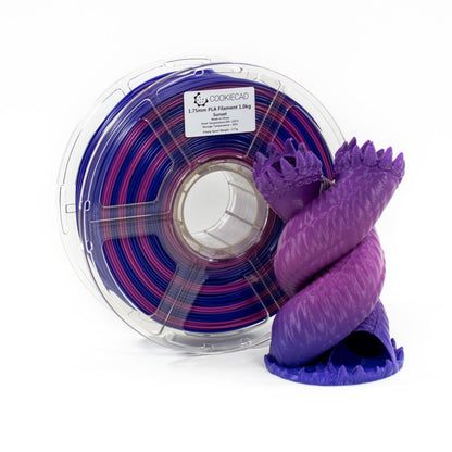 Cookiecad - Sunset Tri-Color (dark blue → purple → magenta) PLA Filament 1.75mm, 1kg