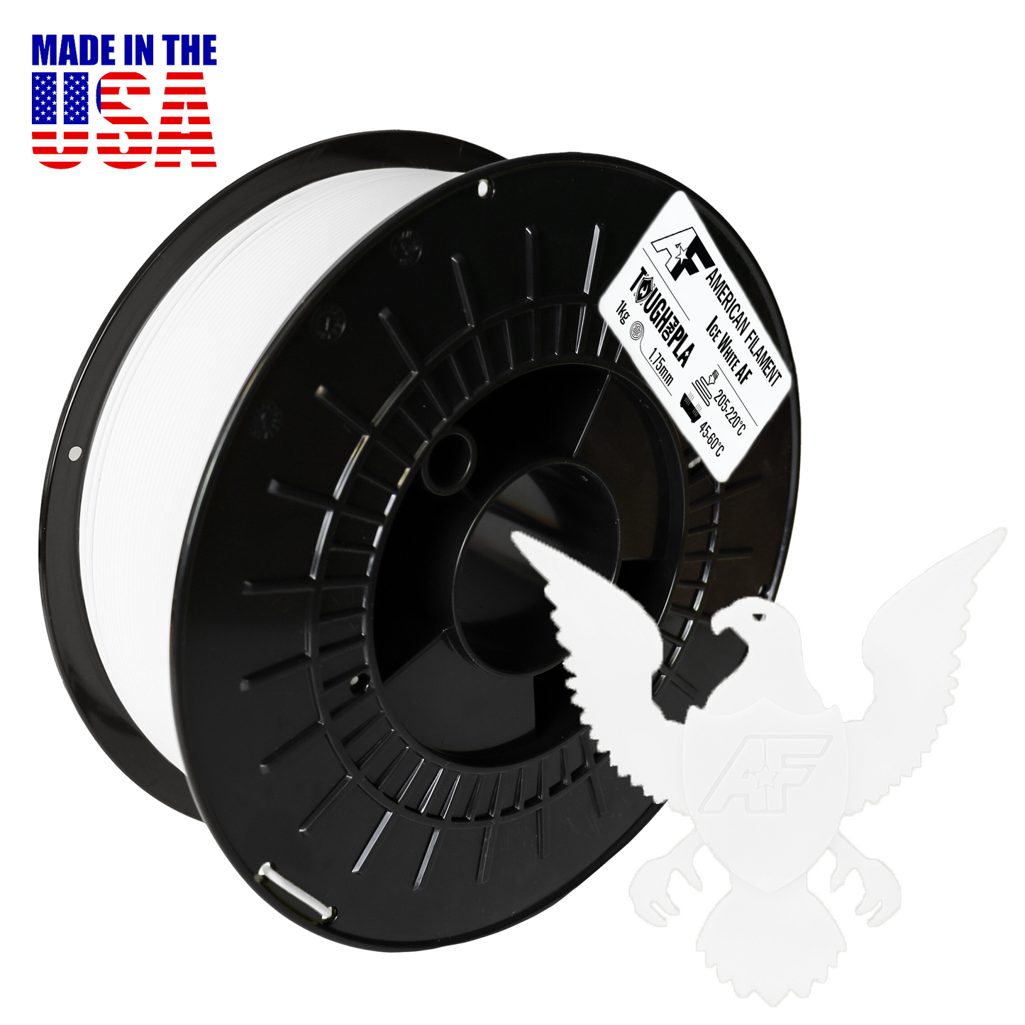 American Filament - Tough Pro PLA+ Filament | Ice White, 1.75mm (1kg)