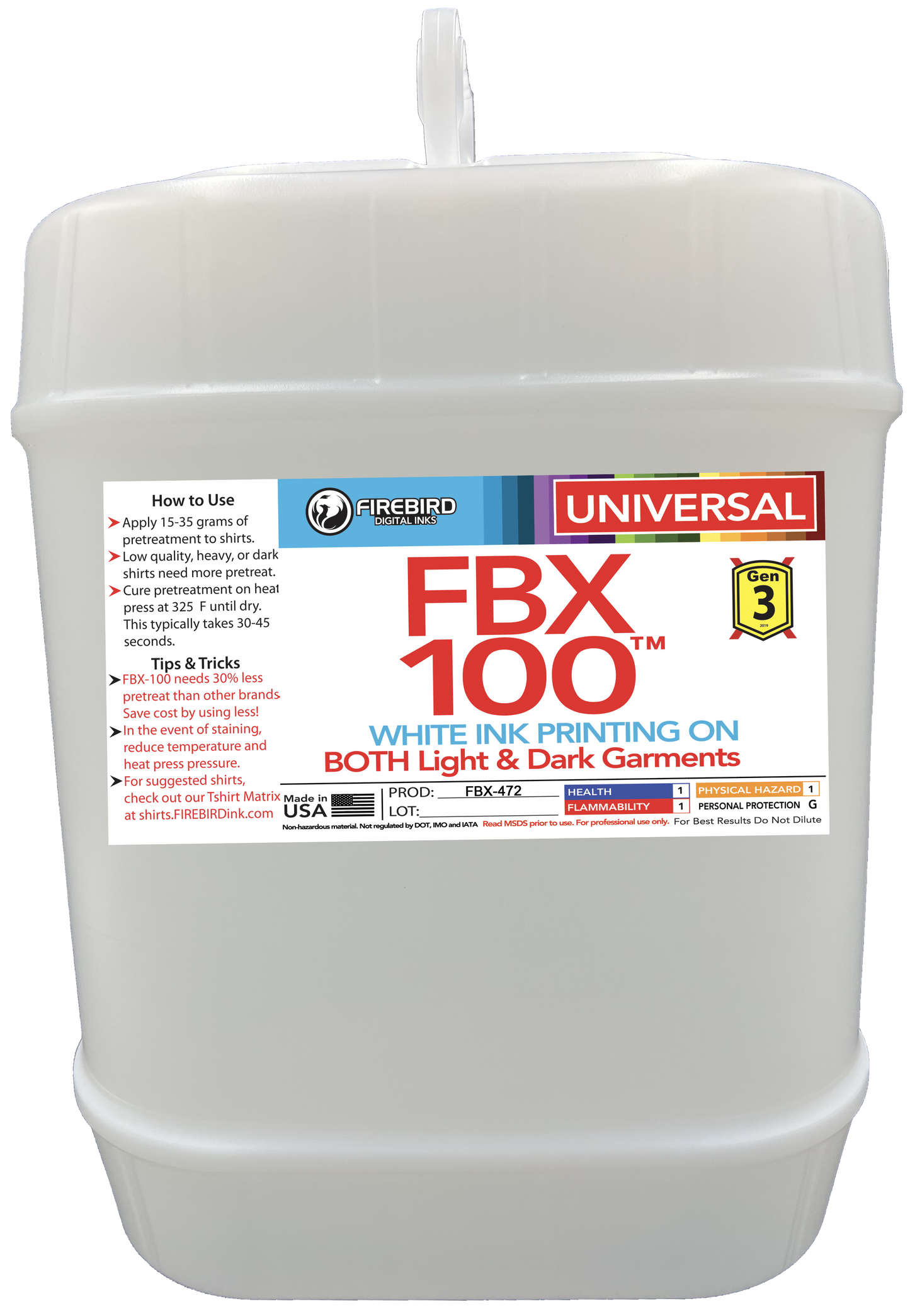 Firebird Ink - FBX-100 Gen3 Universal DTG Pretreatment