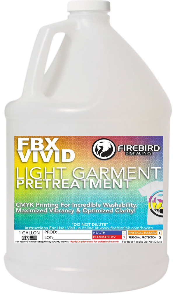 Firebird Ink - FBX-VIVID Light Garment DTG Concentrated Pretreatment