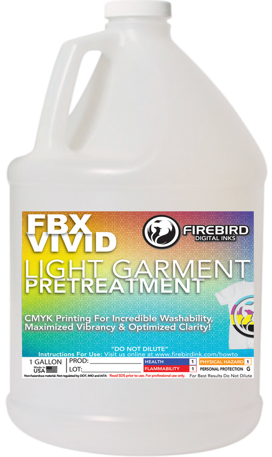 Firebird Ink - FBX-VIVID Light Garment DTG Concentrated Pretreatment