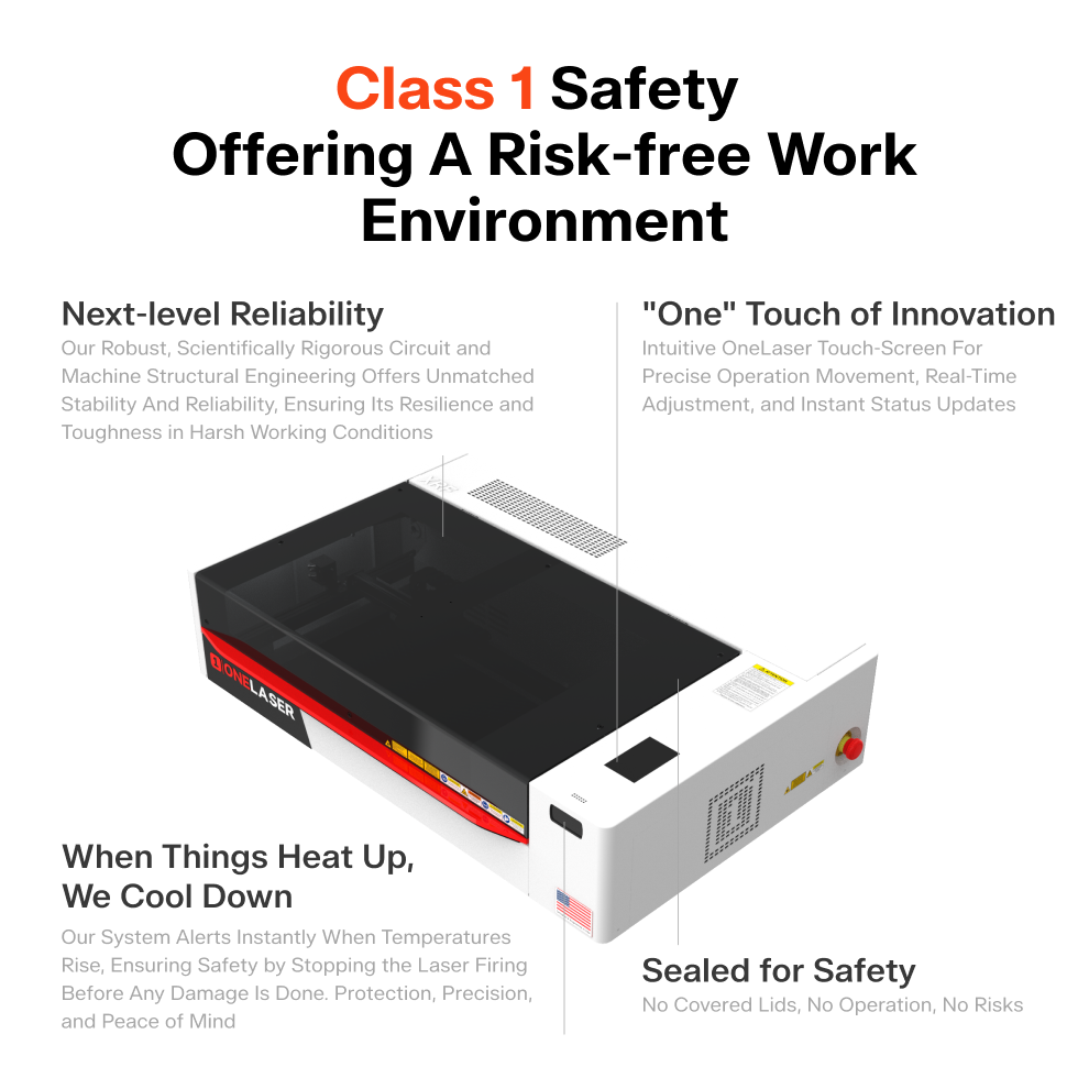OneLaser XT™ Performance 55W Glass Desktop Laser Engraver