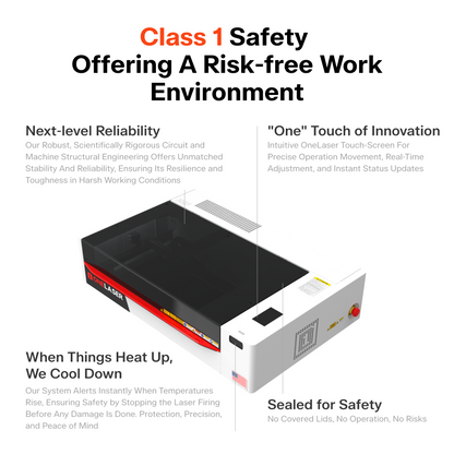 OneLaser XT™ Performance 55W Glass Desktop Laser Engraver
