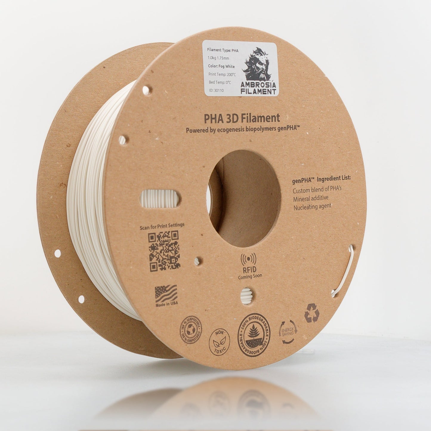 Ambrosia PHA Filament 1KG 1.75mm - Earth Friendly Filament