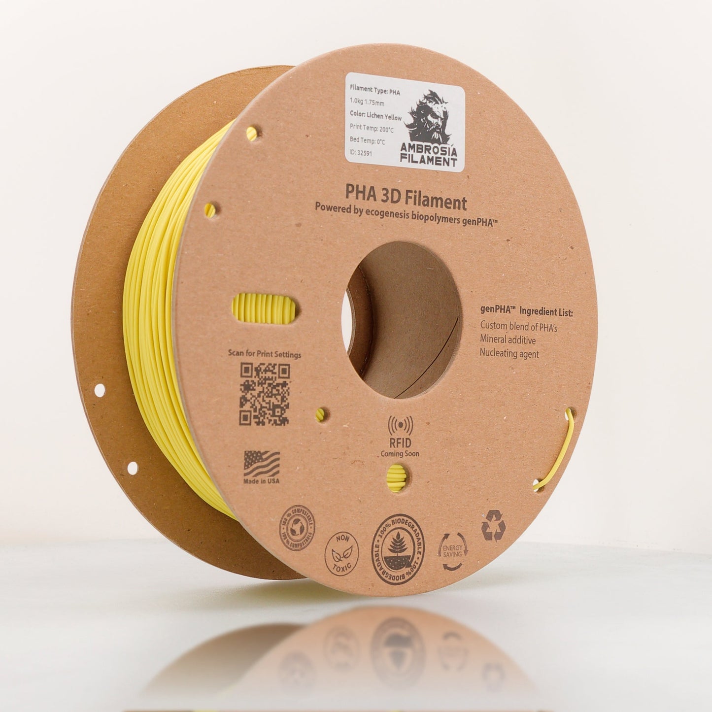 Ambrosia PHA Filament 1KG 1.75mm - Earth Friendly Filament