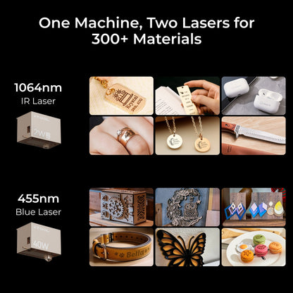 xTool - S1 + 1064nm IR Laser Kit: Enclosed Diode Laser Engraver & Cutter
