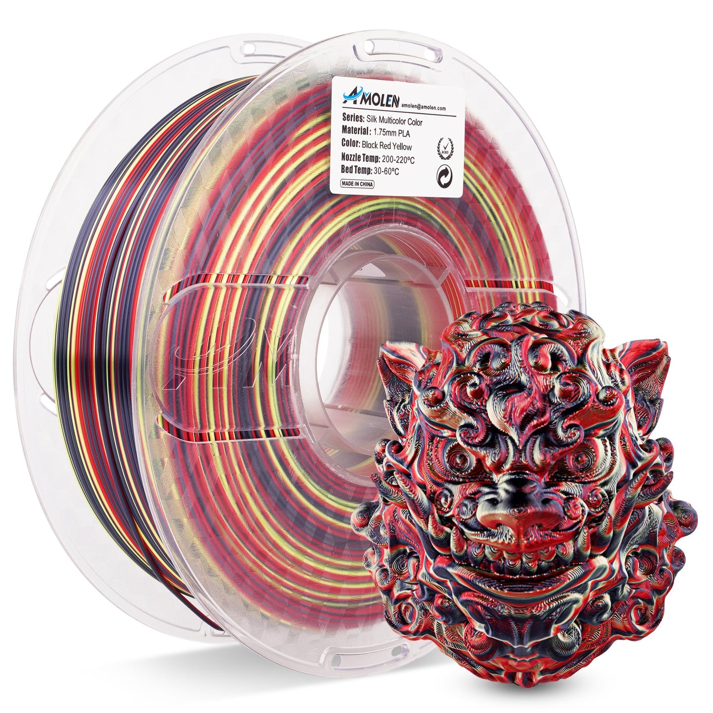 Amolen - PLA Silk S-Series Filament 1.75mm, 1KG/2.2LB