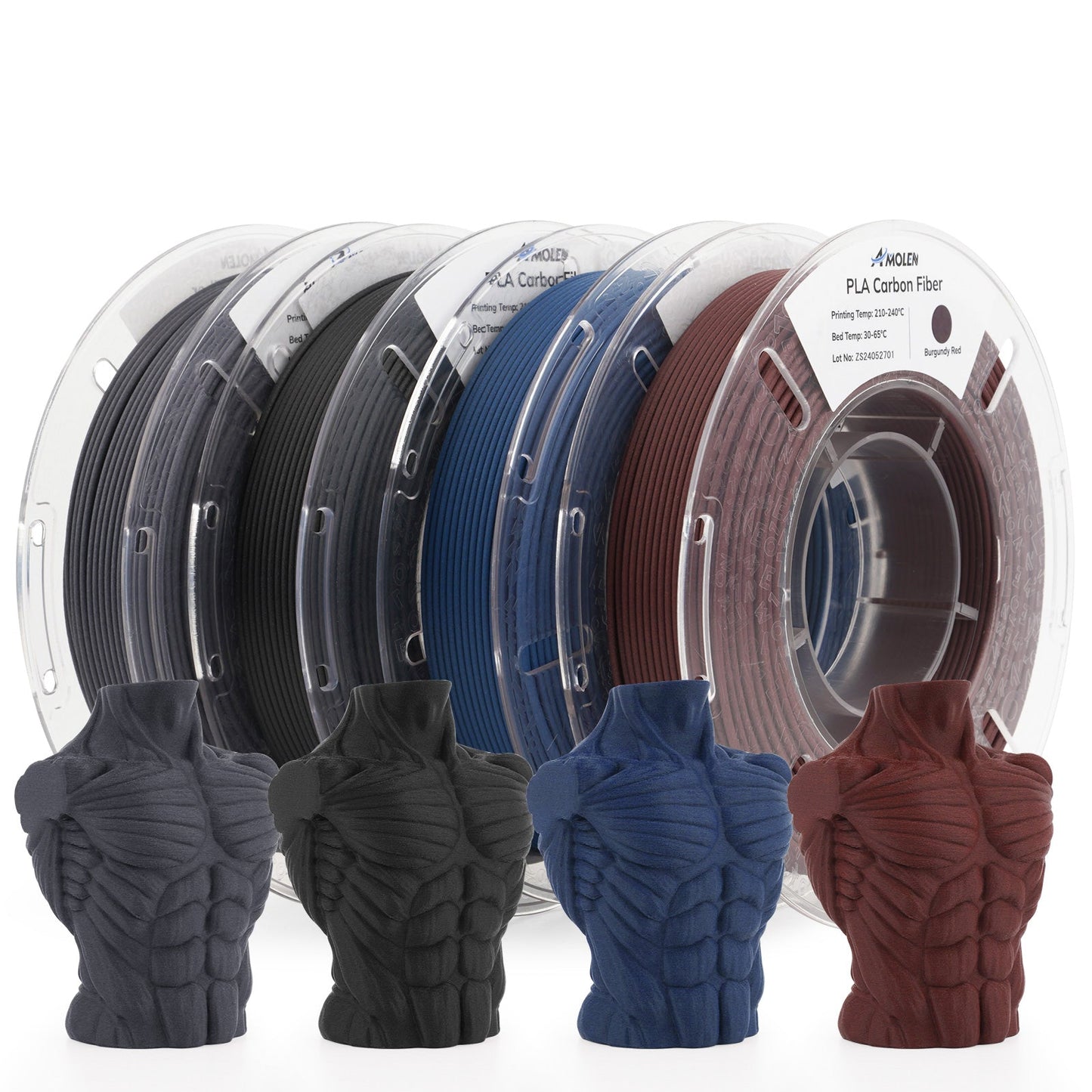 Amolen - PLA Carbon Fiber Variety Pack (4x200g) - 1.75MM