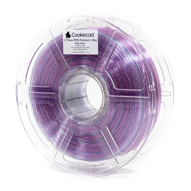 Cookiecad - Fairy Floss Translucent Gradient Glitter PETG Filament (1.75mm, 1kg)