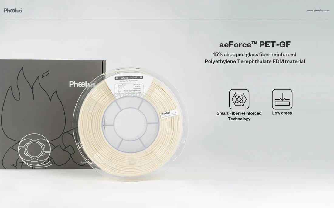 Phaetus aeForce™ PET-GF Glass-Filled Industrial 3D Printer Filament | 1.75mm 1KG