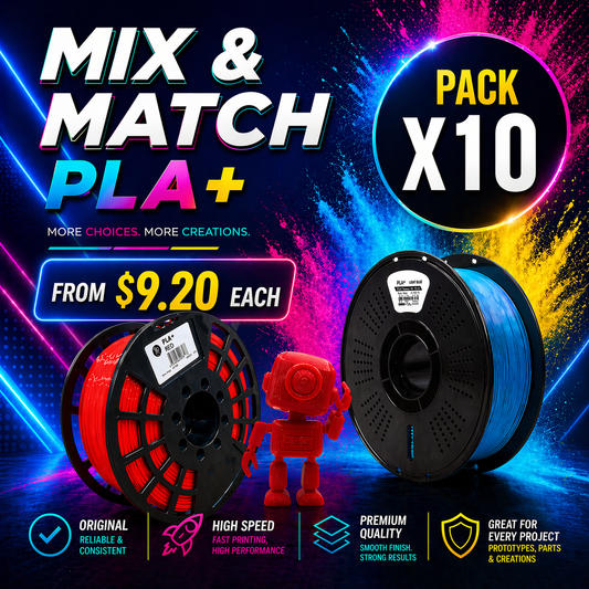 10 x 1kg Premium PLA+ Mix and Match