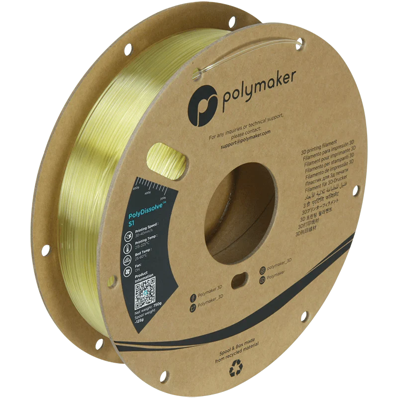 Polymaker - PolyDissolve S1 (PVA) Dissolvable 3D Printer Filament - 0.75KG 1.75mm