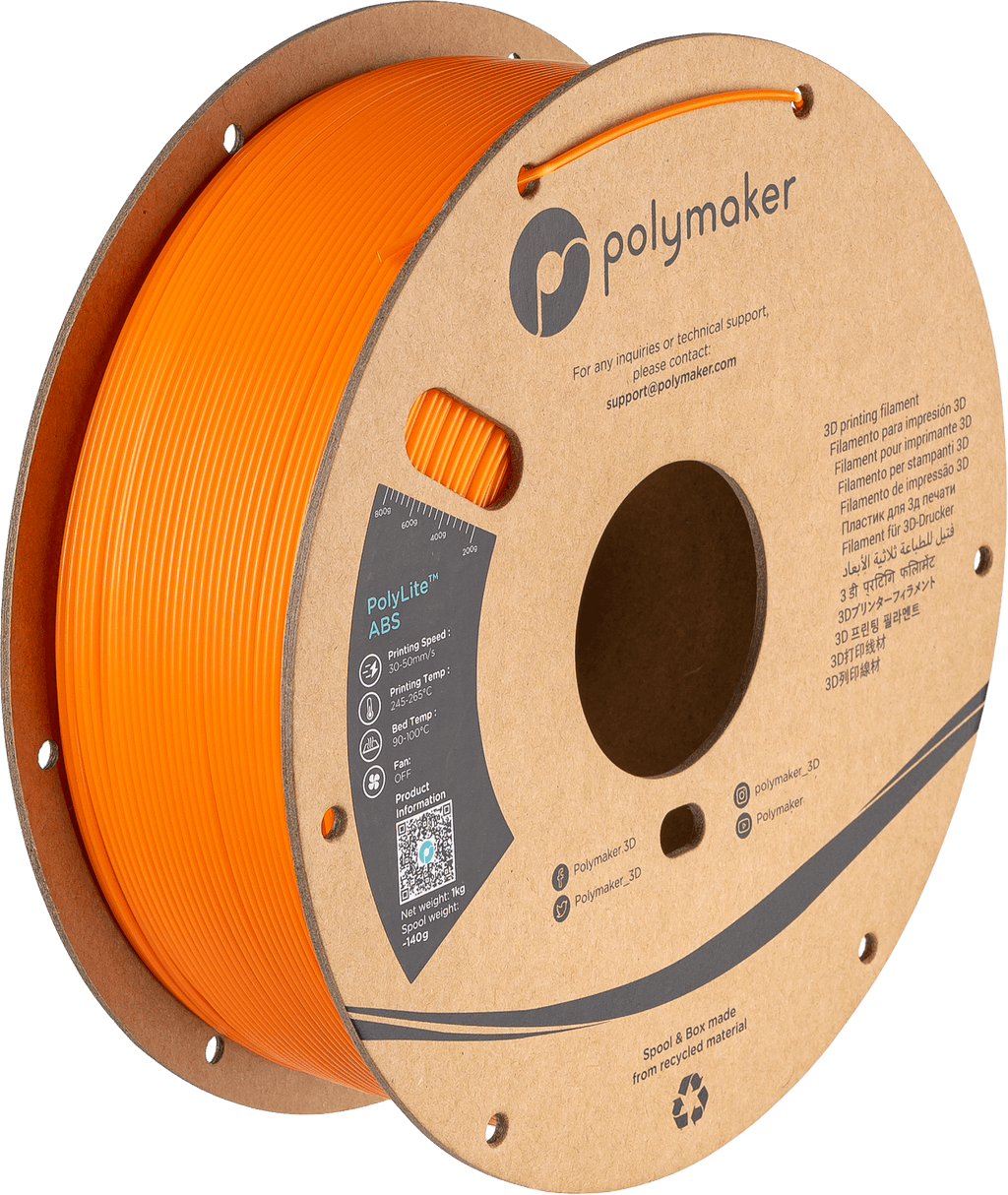 Polymaker - PolyLite ABS 3D Printer Filament 1KG 1.75mm