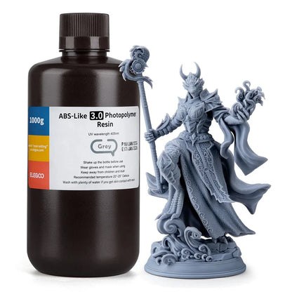 ELEGOO 3D Printer Photopolymer Resin (1KG) – Standard, Water-Washable, ABS-Like, 8K & Plant-Based