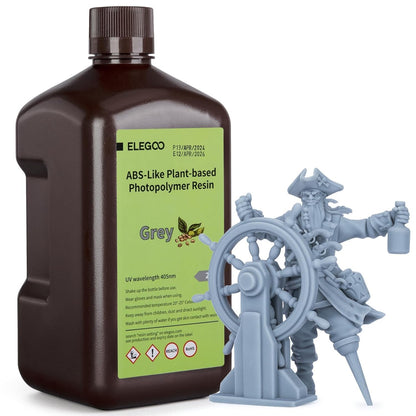 ELEGOO 3D Printer Photopolymer Resin (1KG) – Standard, Water-Washable, ABS-Like, 8K & Plant-Based