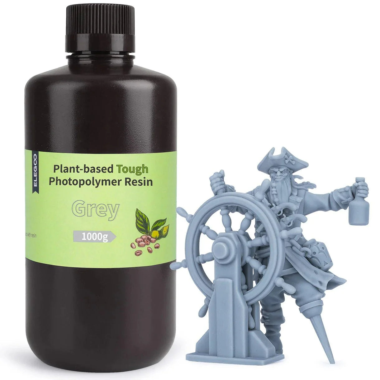 ELEGOO 3D Printer Photopolymer Resin (1KG) – Standard, Water-Washable, ABS-Like, 8K & Plant-Based