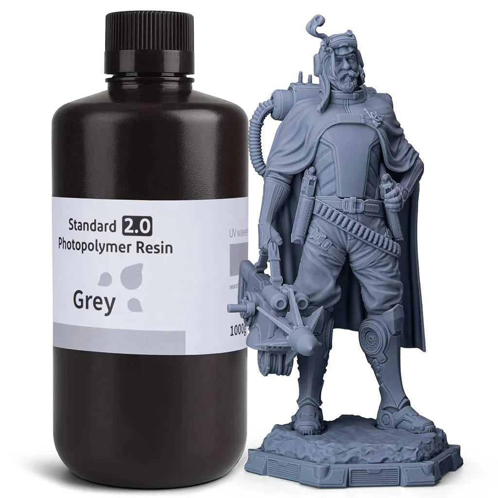 ELEGOO 3D Printer Photopolymer Resin (1KG) – Standard, Water-Washable, ABS-Like, 8K & Plant-Based