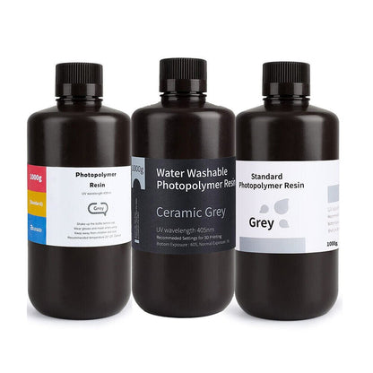 ELEGOO 3D Printer Photopolymer Resin (1KG) – Standard, Water-Washable, ABS-Like, 8K & Plant-Based