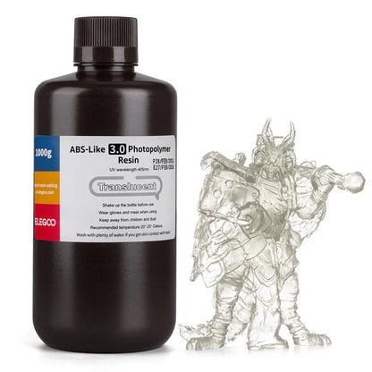 ELEGOO 3D Printer Photopolymer Resin (1KG) – Standard, Water-Washable, ABS-Like, 8K & Plant-Based
