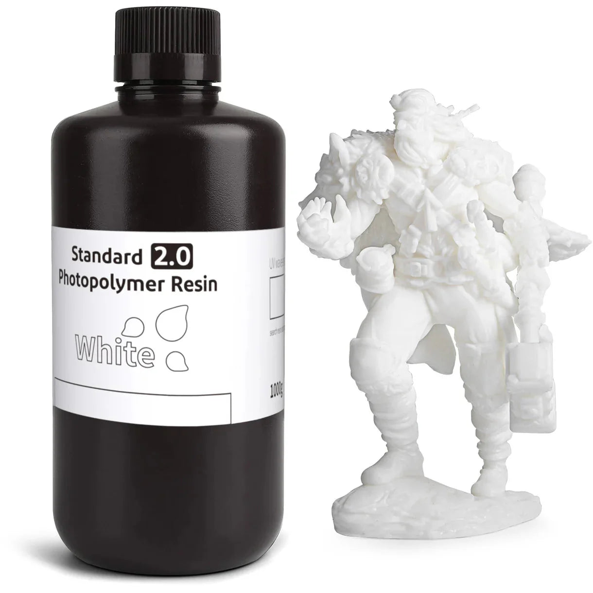 ELEGOO 3D Printer Photopolymer Resin (1KG) – Standard, Water-Washable, ABS-Like, 8K & Plant-Based