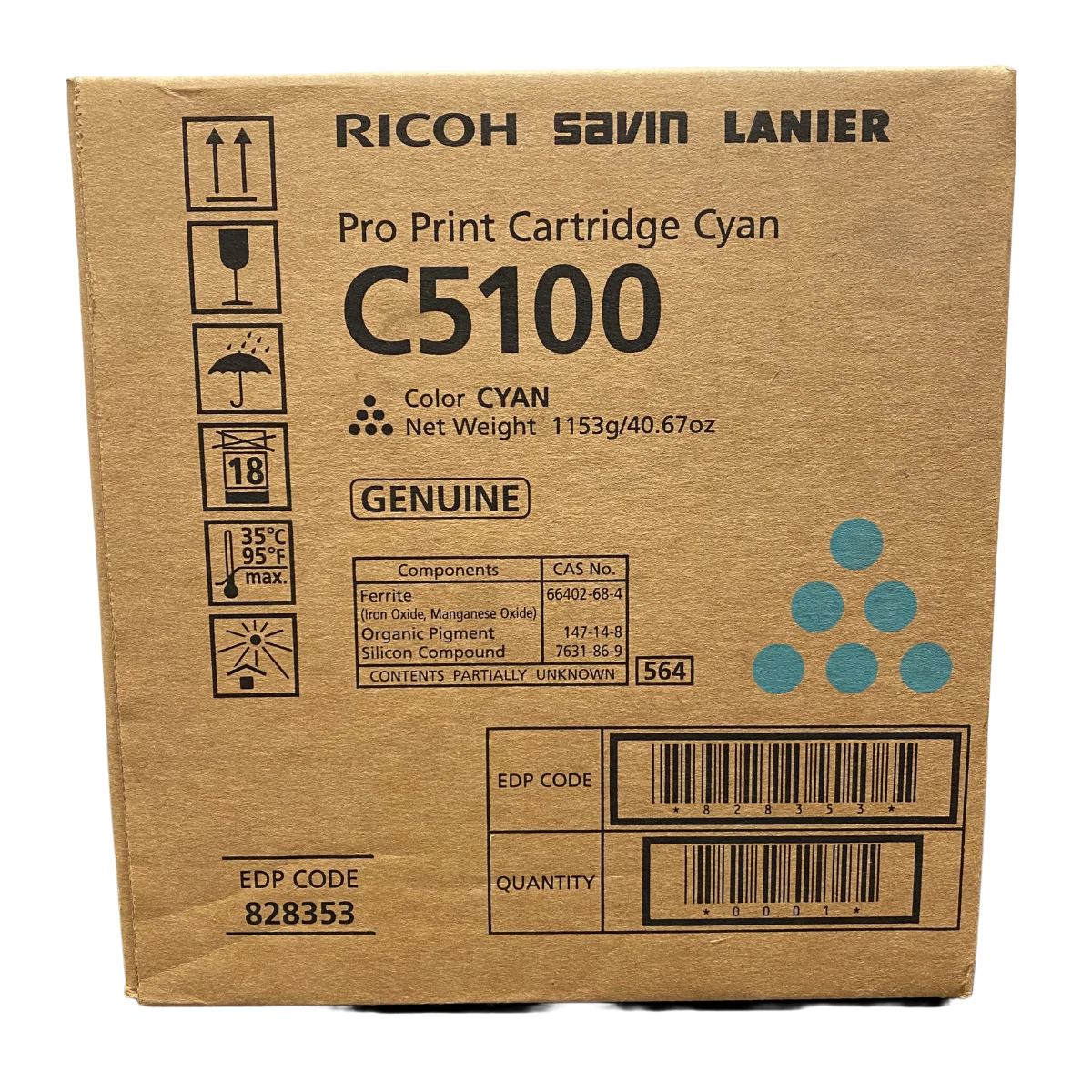 Cyan Ricoh C5100s Toner Cartridge (828353) Genuine