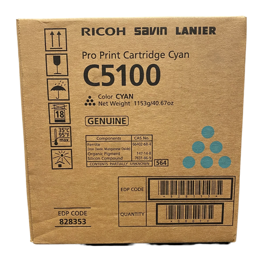 Cyan Ricoh C5100s Toner Cartridge (828353) Genuine