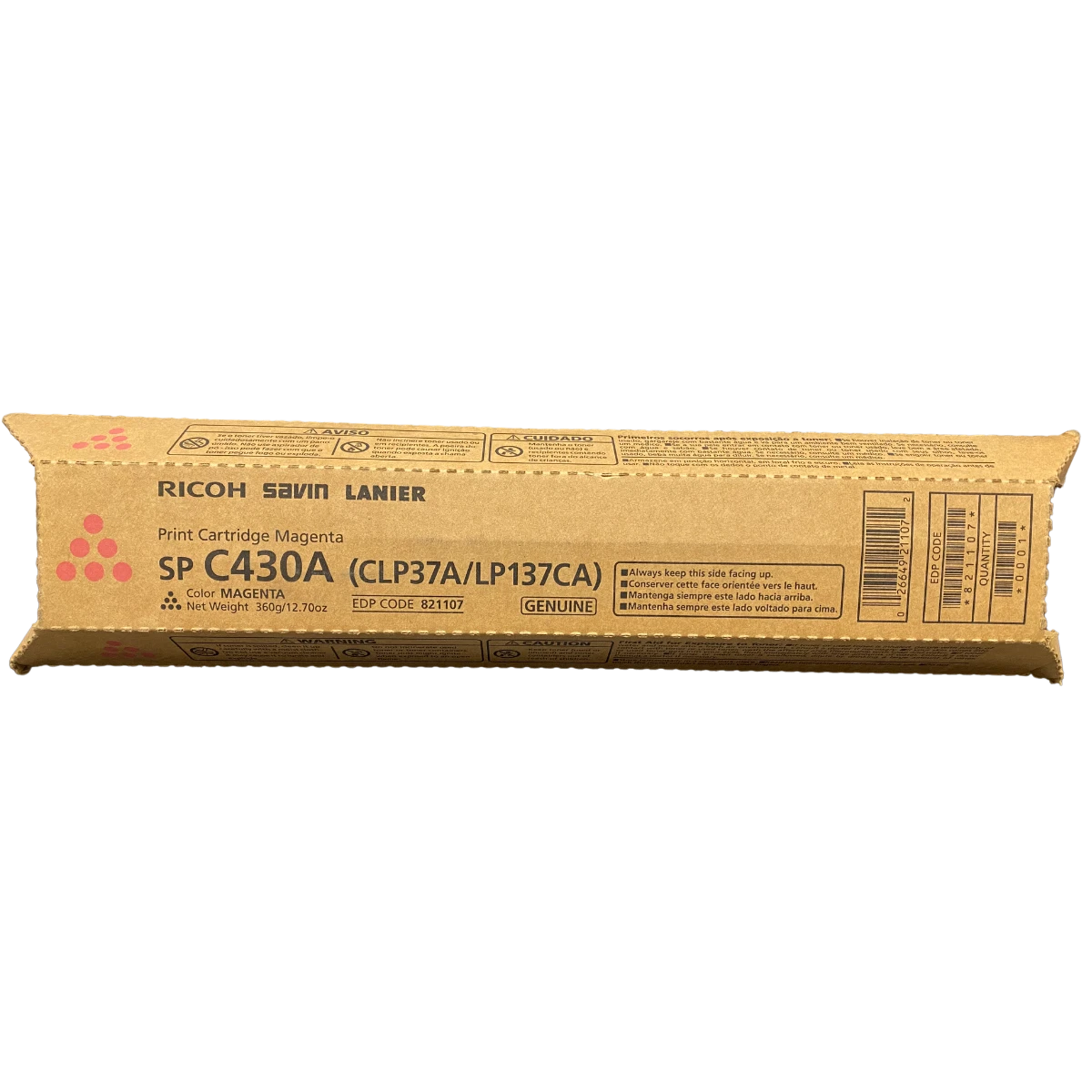 Magenta Ricoh C430A Toner Cartridge Genuine (821107)