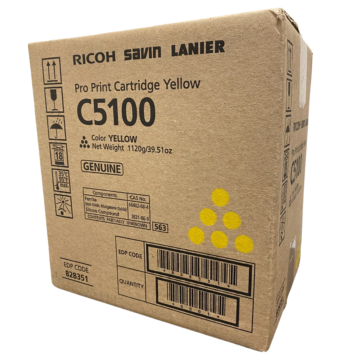Yellow Ricoh C5100s Toner Cartridge (828351) Genuine
