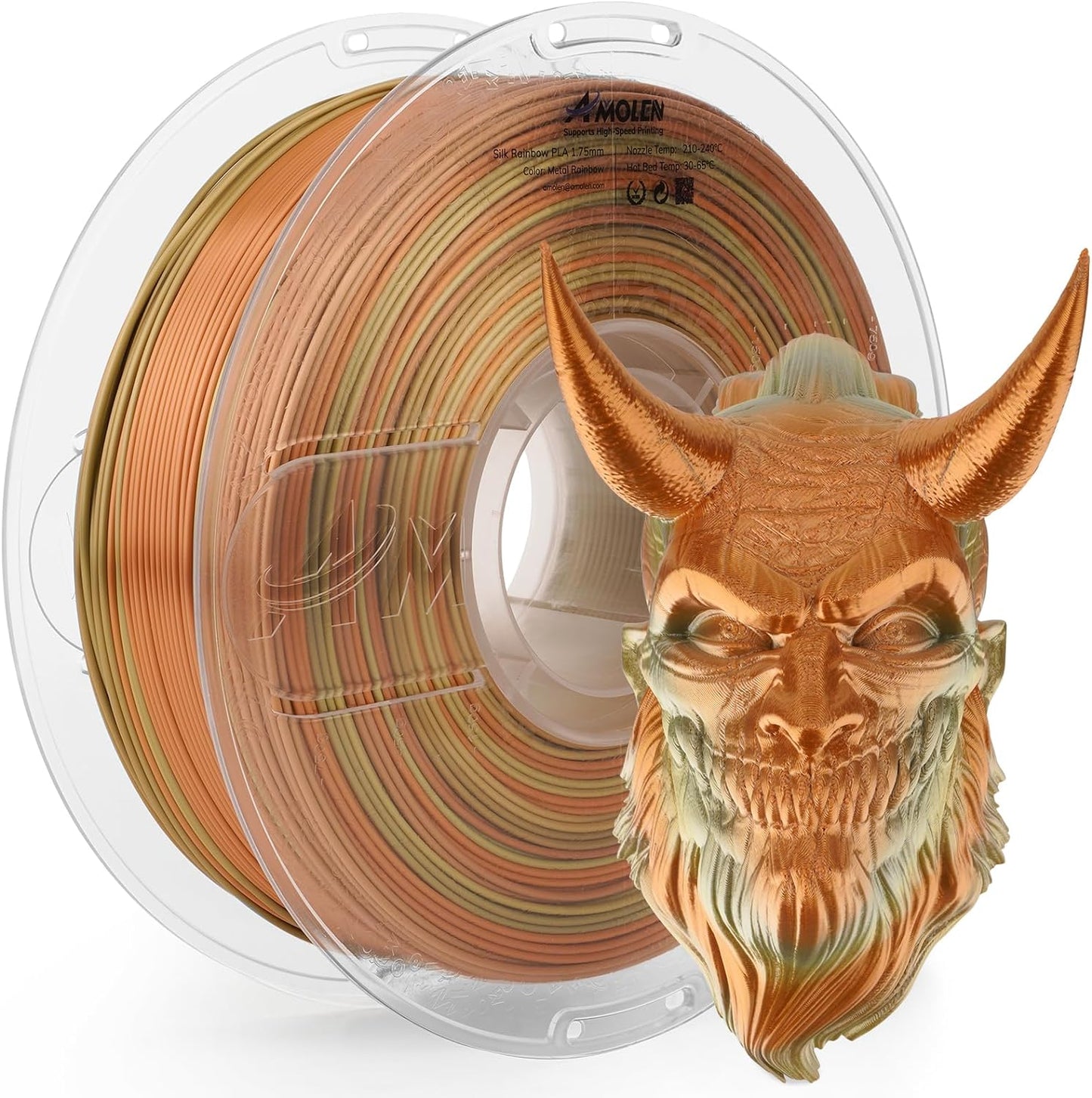 Amolen - PLA Silk Rainbow 1.75mm, 1KG/2.2LB