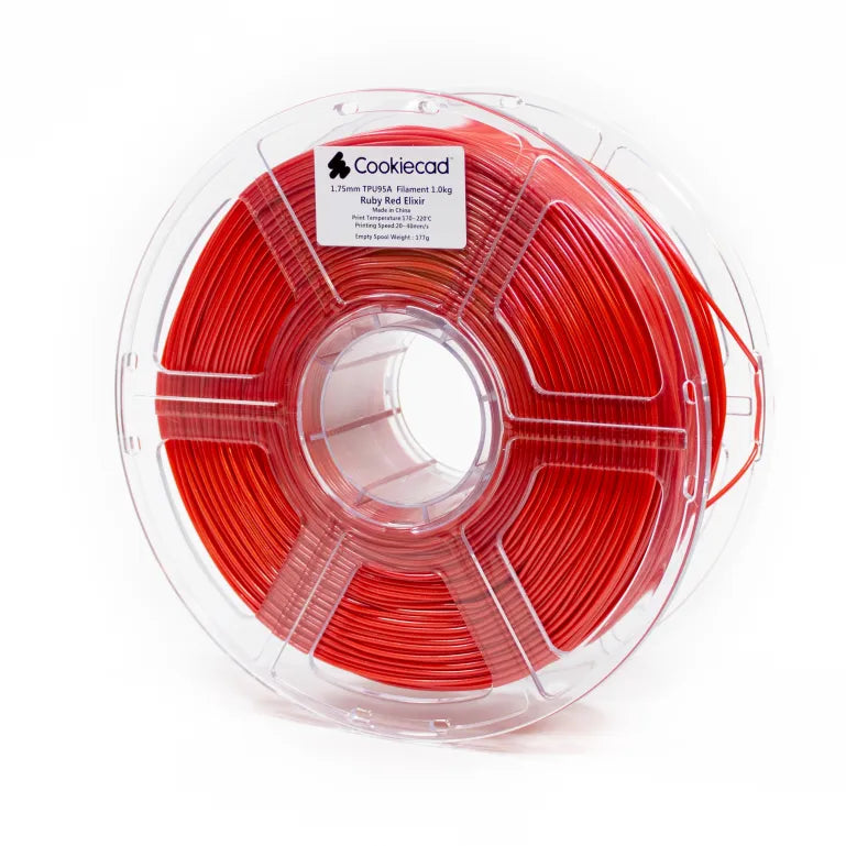 Cookiecad - TPU Ruby Red Elixir TPU 95A Filament 1.75mm, 1kg